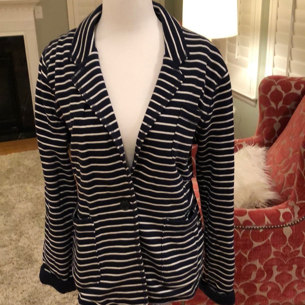 Navy blue striped jacket